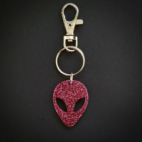 Alien keychain pink